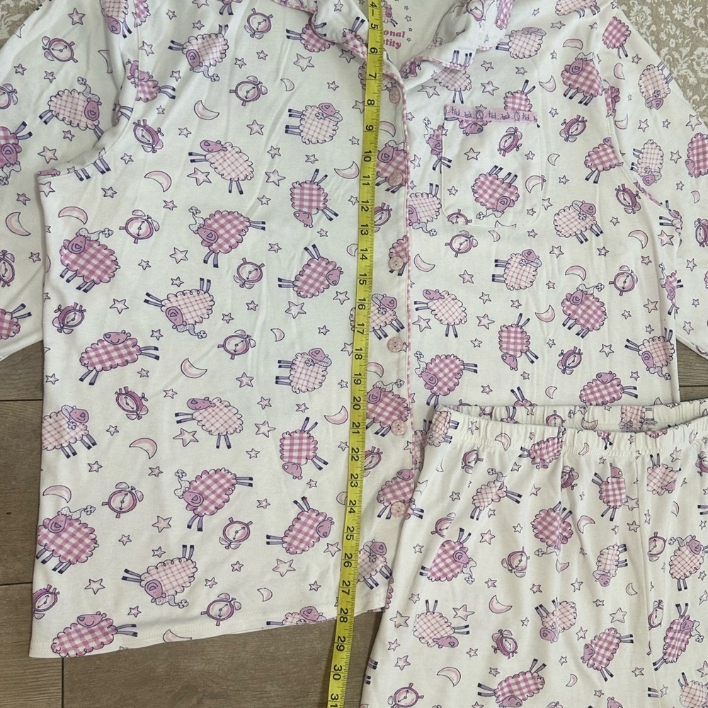 Sears White and Purple Sheep Print Pajama Set - Two-Piece Sleepwear - Picture 11 of 16